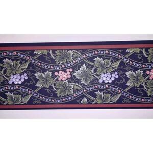 York Decorative Wall Border - Grape Leaves - Grapes 5 yds - Pre-pasted